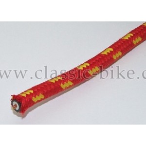 Cloth braided Red with Yellow Fleck copper -kabel