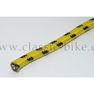 Cloth braided Yellow with Black Fleck -kabel