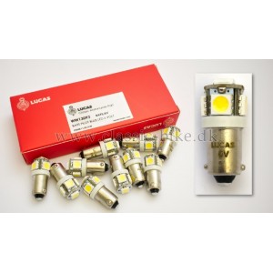 LUCAS LED BA9S Pilot/Instrument Bulbs 6V lys