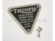 Triumph Patent Plate 70-4016 1 stk
