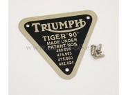 Triumph Patent Plate - Tiger 90 1 stk