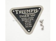 Triumph Patent Plate - Tiger 100 1 stk