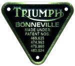 70-4016 B  PATENT PLATE BONNEVILLE