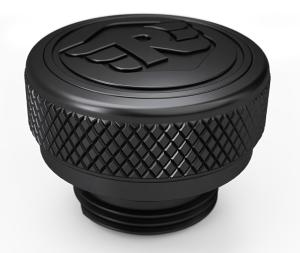 ALLOY OIL FILLER CAP, BLACK.  sort