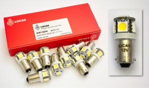 12V LUCAS LED BA9S Pilot/Instrument Bulbs 12V lys